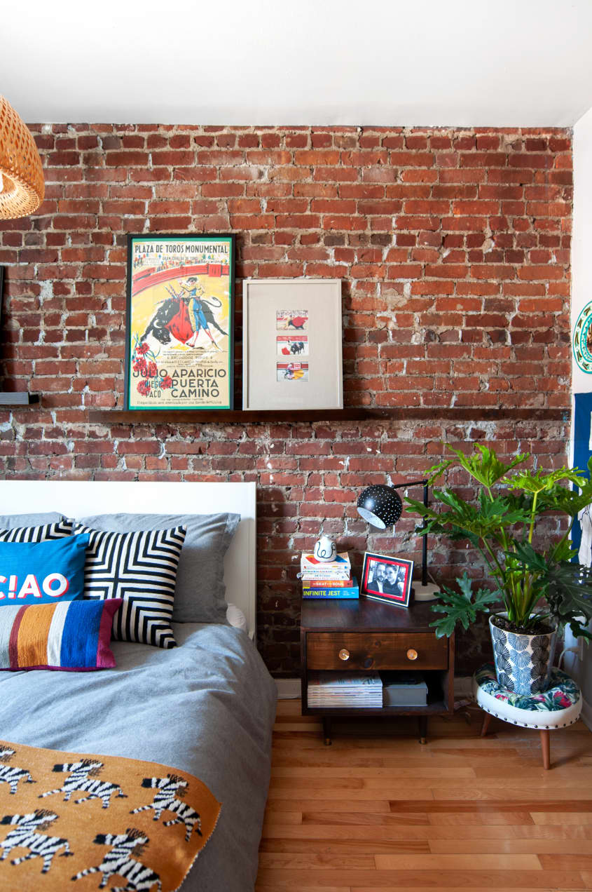 Exposed Brick Colorful Wall Paint Decor Ideas | Apartment Therapy